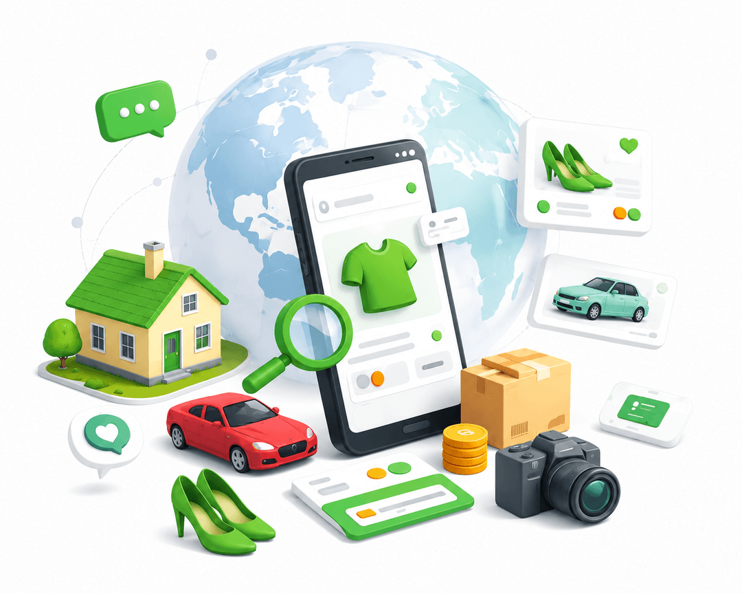 Global marketplace illustration